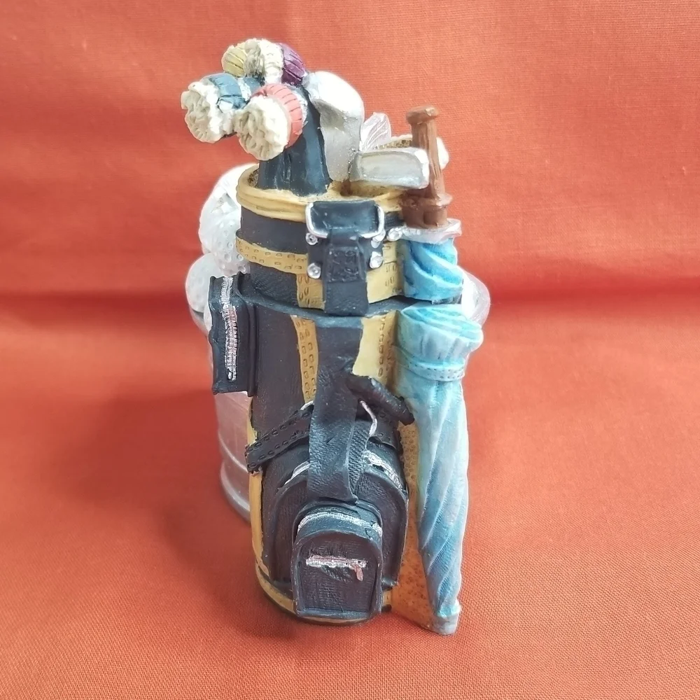 Golfers Ceramic Golf Bag Trinket Box
